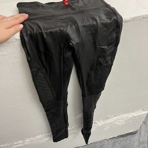 Authentic spanks moto leather leggings